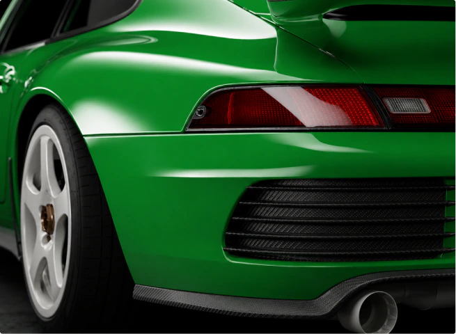 REEN reengineered Porsche 993 — rear quarter, exhaust and diffuser