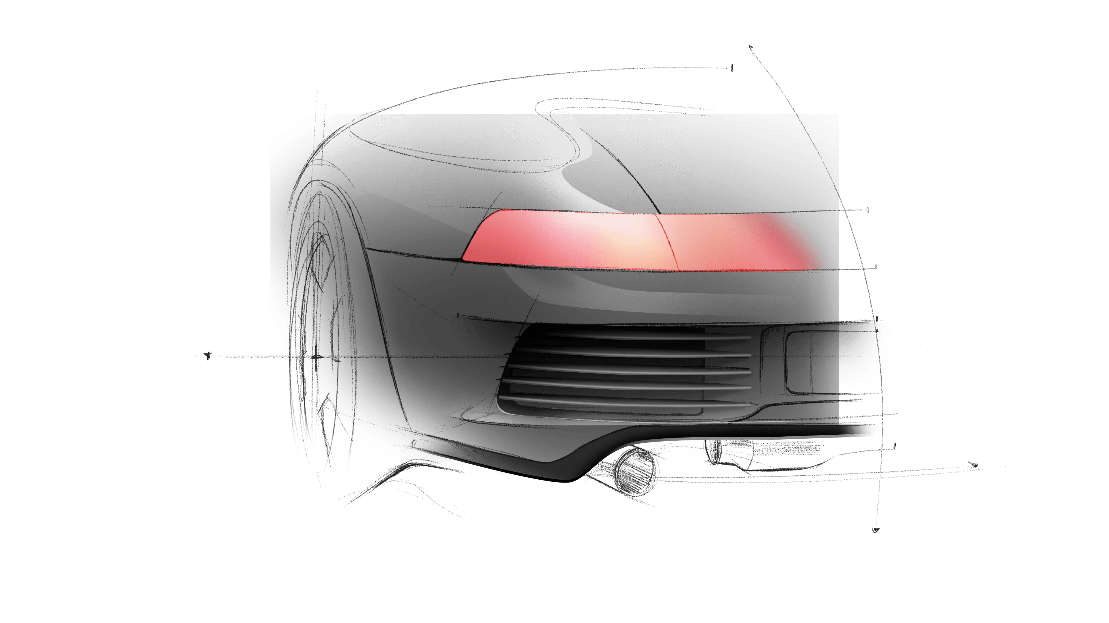 Design sketch of the rear quarter